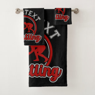 Wrestling ADD NAME Grapple Champion Team Player Bath Towel Set