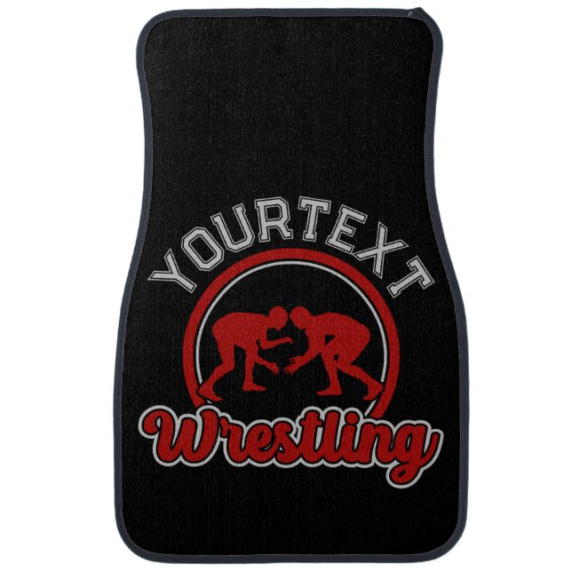  Wrestling ADD NAME Grapple Champion Team Player  Car Floor Mat (Front)