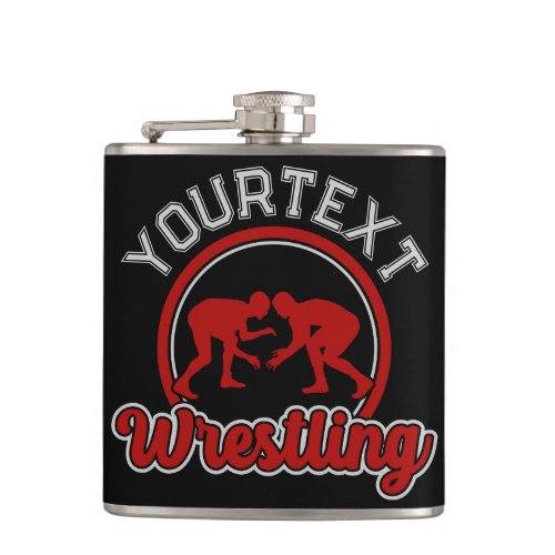  Wrestling ADD NAME Grapple Champion Team Player  Flask