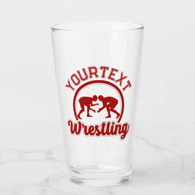 Wrestling ADD NAME Grapple Champion Team Player Glass (Front)
