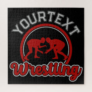 Wrestling ADD NAME Grapple Champion Team Player Jigsaw Puzzle