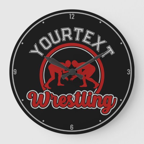  Wrestling ADD NAME Grapple Champion Team Player Large Clock
