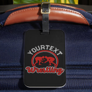 Wrestling ADD NAME Grapple Champion Team Player Luggage Tag