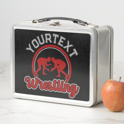  Wrestling ADD NAME Grapple Champion Team Player  Metal Lunch Box
