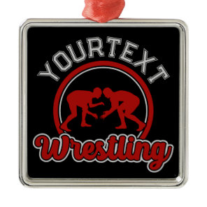 Wrestling ADD NAME Grapple Champion Team Player  Metal Ornament