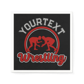 Wrestling ADD NAME Grapple Champion Team Player Napkins