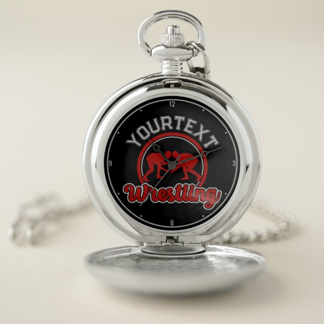  Wrestling ADD NAME Grapple Champion Team Player  Pocket Watch (Inside)