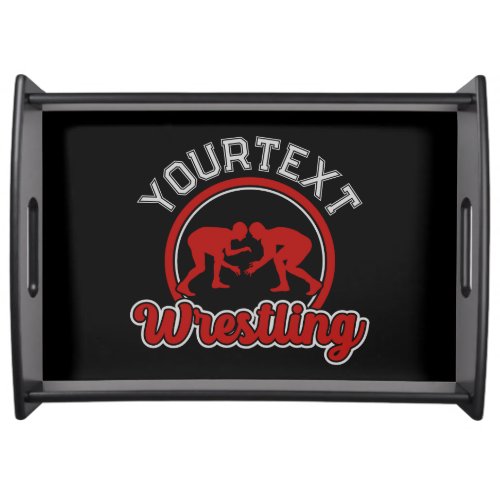  Wrestling ADD NAME Grapple Champion Team Player Serving Tray