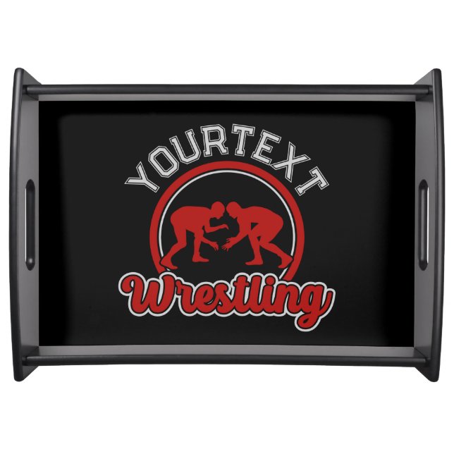  Wrestling ADD NAME Grapple Champion Team Player Serving Tray (Front)