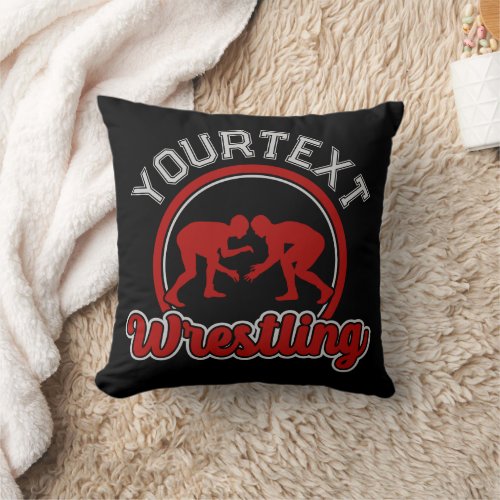  Wrestling ADD NAME Grapple Champion Team Player Throw Pillow