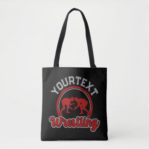  Wrestling ADD NAME Grapple Champion Team Player  Tote Bag