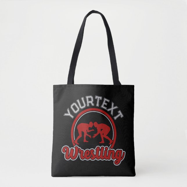  Wrestling ADD NAME Grapple Champion Team Player  Tote Bag (Front)