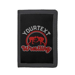 Wrestling ADD NAME Grapple Champion Team Player Tri-fold Wallet