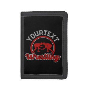 Wrestling ADD NAME Grapple Champion Team Player  Trifold Wallet