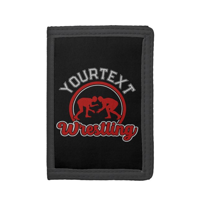  Wrestling ADD NAME Grapple Champion Team Player  Trifold Wallet (Front Vertical)