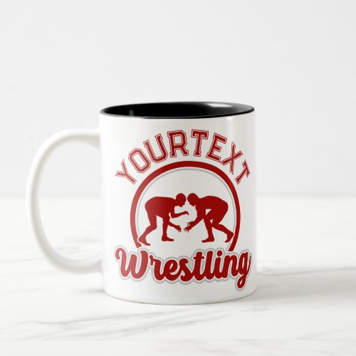  Wrestling ADD NAME Grapple Champion Team Player  Two_Tone Coffee Mug