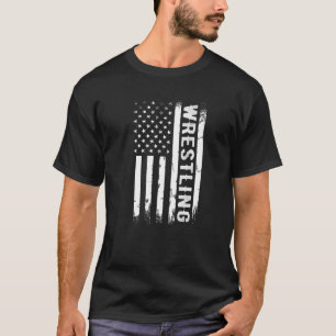Wrestling American USA Flag  Wrestle Men Boy Wrest T-Shirt
