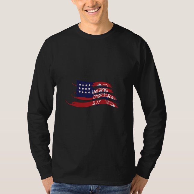 Wrestling American USA Flag Wrestling Wrestling Fa T-Shirt (Front)