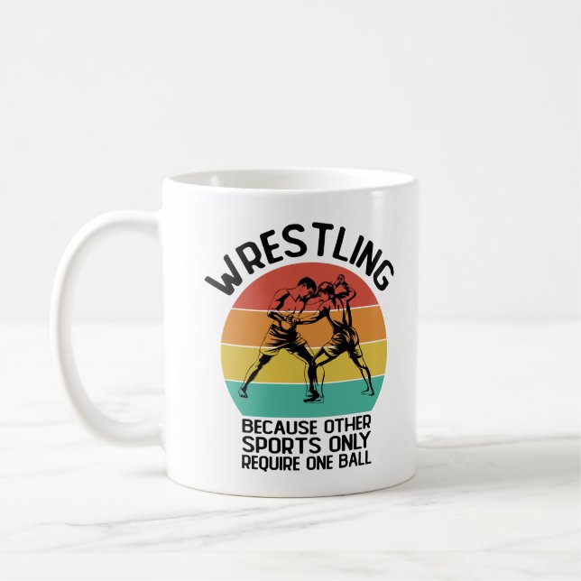 Wrestling Because Other Sports Wrestling Wresler Coffee Mug (Left)