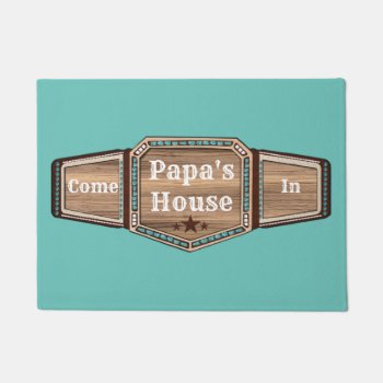 Wrestling Belt Customize Name Color Doormat by Lorriscustomart at Zazzle