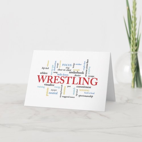 Wrestling Birthday in Words Card