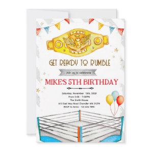Wrestling Birthday party Invitation