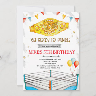 Wrestling Birthday party Invitation