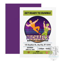 Wrestling Birthday Party Invitation