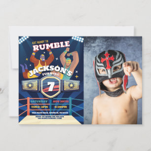 Wrestling Birthday Wrestle Ring Fighting Photo Invitation