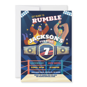 Wrestling Birthday Wrestle Ring Fighting Ring Invitation