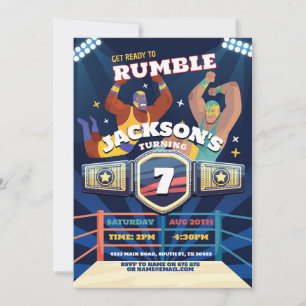 Wrestling Birthday Wrestle Ring Fighting Ring Invitation