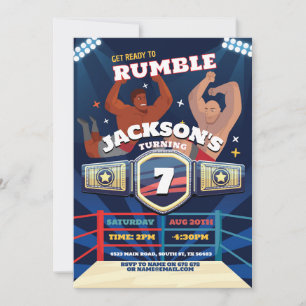 Wrestling Birthday Wrestle Ring Fighting Ring Invitation
