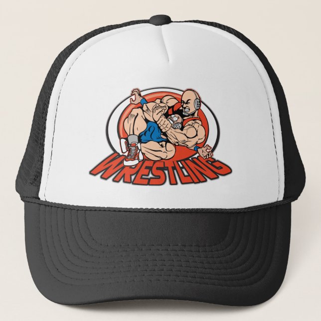 Wrestling Choke Hold Trucker Hat (Front)