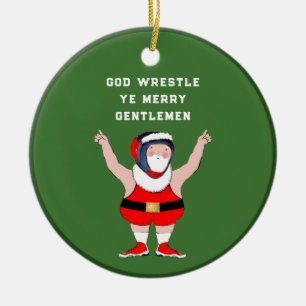 Wrestling Christmas Collectible Ceramic Ornament