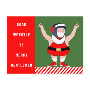 Wrestling Christmas Holiday Cards