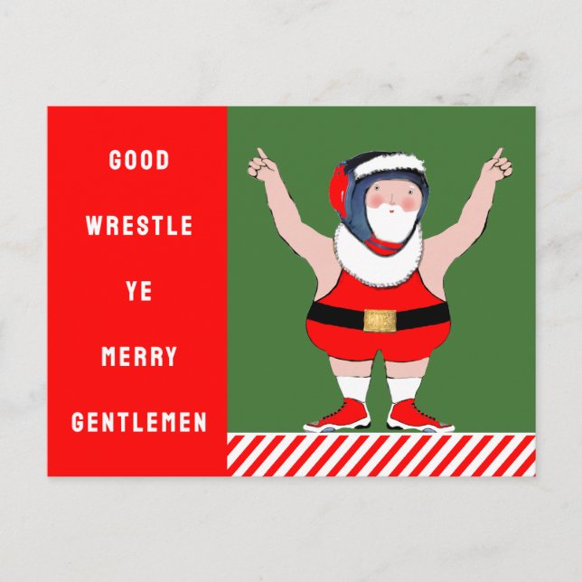 Wrestling Christmas Holiday Cards (Front)