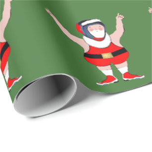 Wrestling Christmas Holiday Gift Wrapping Paper