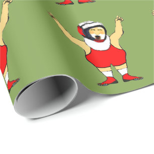 Wrestling Christmas Holiday Gift Wrapping Paper