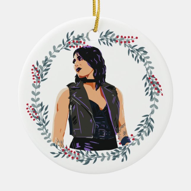 Wrestling Christmas Ornament - Rhea (Front)