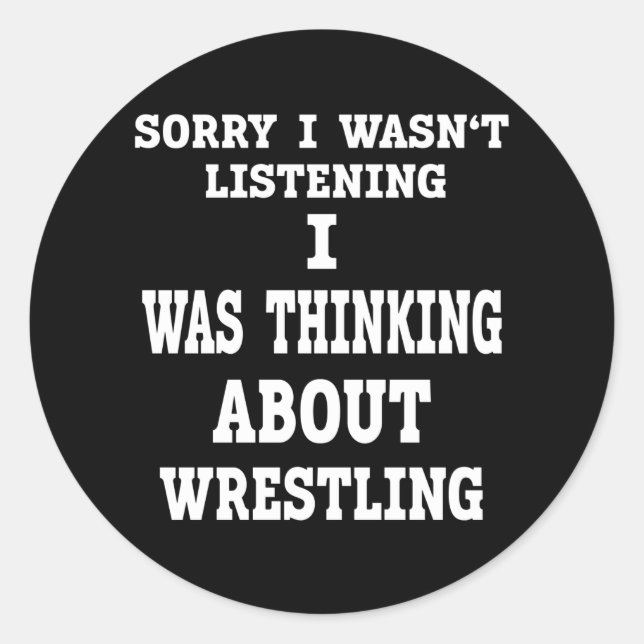 Wrestling Classic Round Sticker (Front)