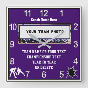 Wrestling Clock with Your Photo, Text and Colors
