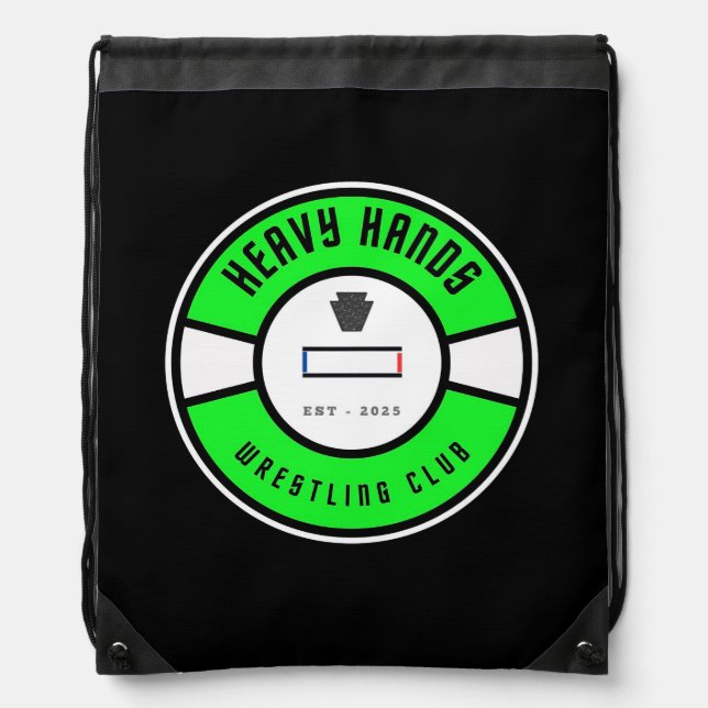 Wrestling Club Items Drawstring Bag (Front)