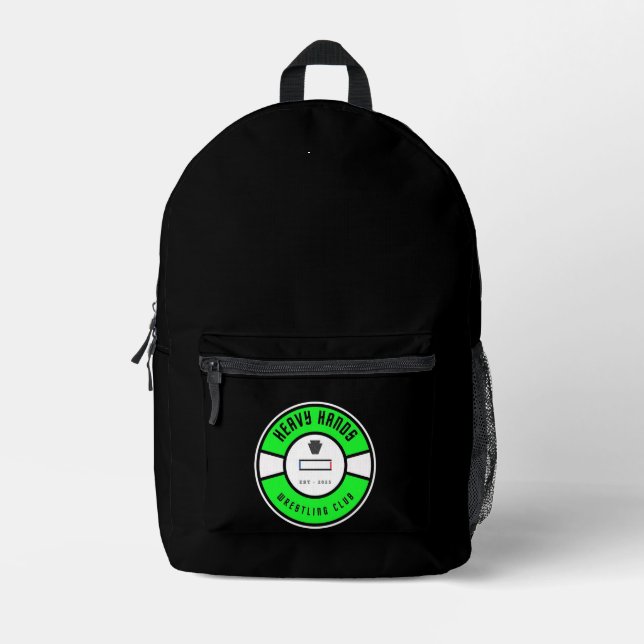 Wrestling Club Items Printed Backpack (Front)