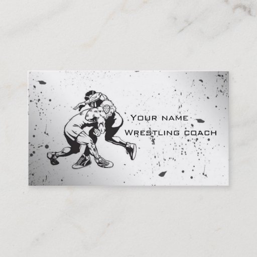 Customizable Wrestling coach business card