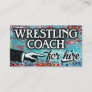 Wrestling Coach For Hire Business Cards - Blue Red