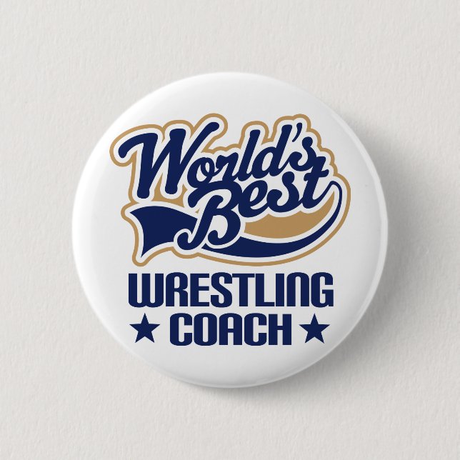 Wrestling Coach Gift Pinback Button (Front)