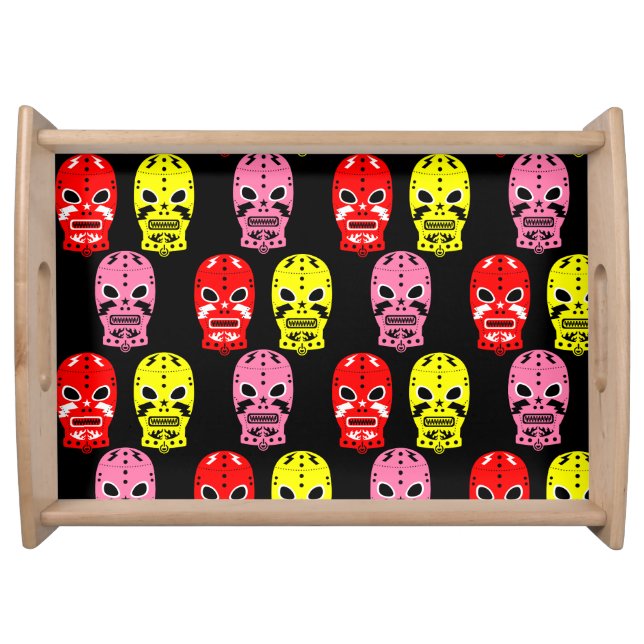 Wrestling Contest Masks Serving Tray (Front)