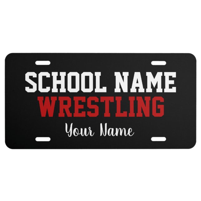 Wrestling - Create Your Own School Spirit License Plate (Front)