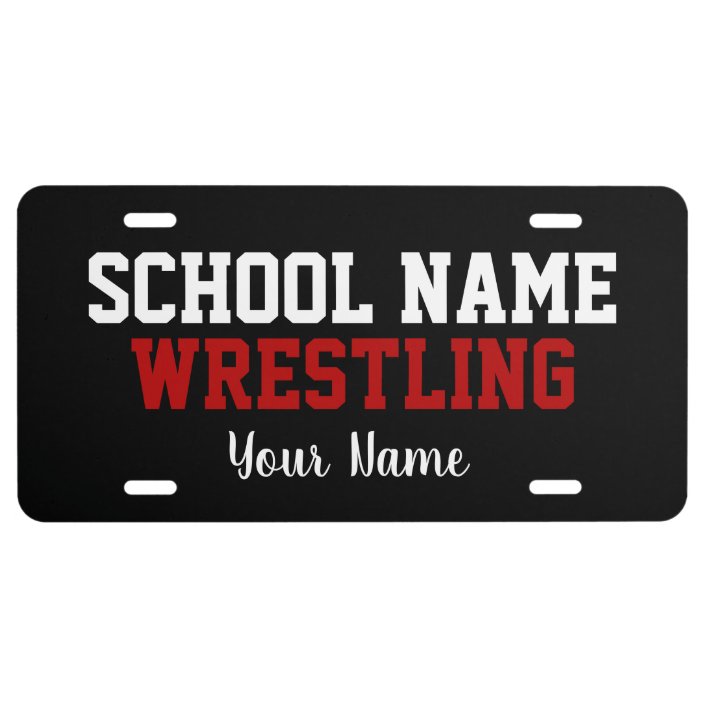 Wrestling Create Your Own School Spirit License Plate