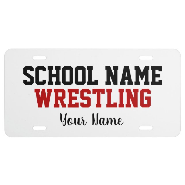 Wrestling - Create Your Own School Spirit License Plate (Front)